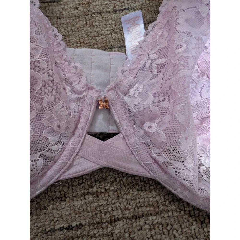 Savage X Fenty Lace Underwire Bra Womens 40H Purple Pink Floral 2 Pack